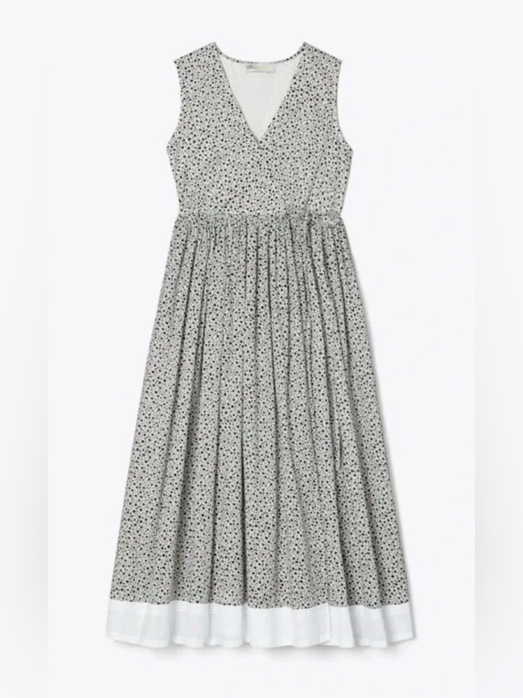 Tory Burch Printed Cotton Wrap Dress In Tory Navy Tea Ditsy Size: 2
